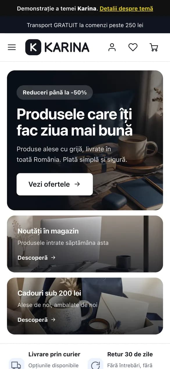 Aceeași prima pagină pe telefon