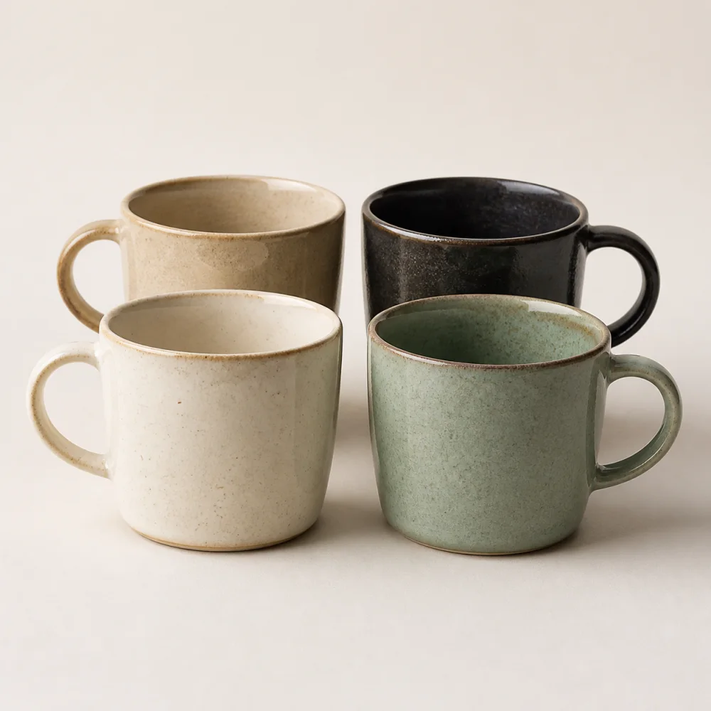 Set 4 căni ceramică smălțuită 350ml